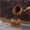 Large Capacity Bamboo Water Ladle Wear Resistant Smooth Surface Kitchen Bailer with Hanging Hole Easy Clean Water Spoon
