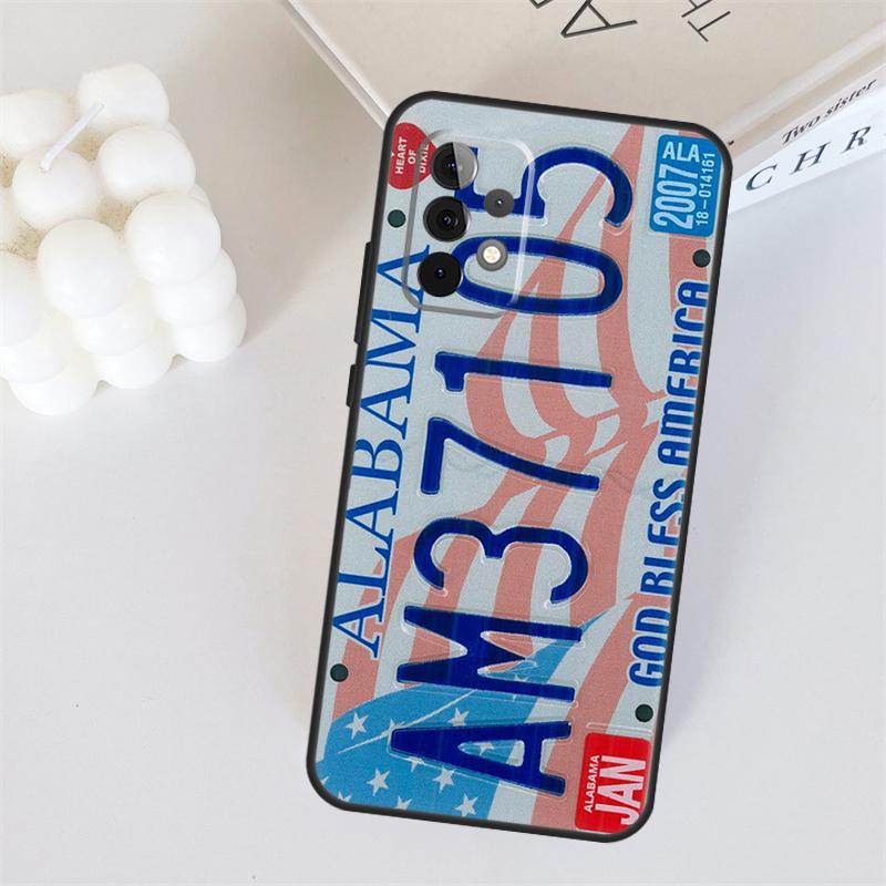 USA LICENSE NUMBER PLATES For Samsung Galaxy A05 A06 A16 A26 A54 A34 A14 A22 A32 A52 A55 A35 A15 A53 A13 A36 A56 Case