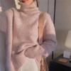 Норковый велюровый водолазка мягкий восковой новый мохеровый свитер ретро ленивый стиль вязаный свитер осенне-зимняя одежда