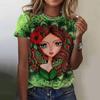 Plus Size Women Tshirt Fun 3D Print Female Clothing Fashion Summer Short Sleeve Top Casual O-Neck Tee Ladies Pullover