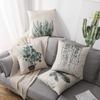 Simple Modern Green Leaves Tropical Plant Series Linen Pillowcase Nordic Small Fresh Style Cushion Cover