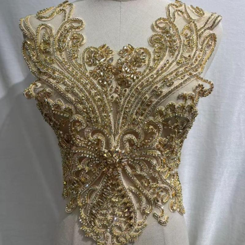 19 цветов Кристаллы ручной работы Бисер Кружево Пришивные Стразы Аппликации для Свадебных Костюмов Вечернего Платья Декор