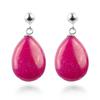 Boucles D'oreilles - LUXENTER - Kenitna - Argent 925 - Agate Rose - Dormeuse