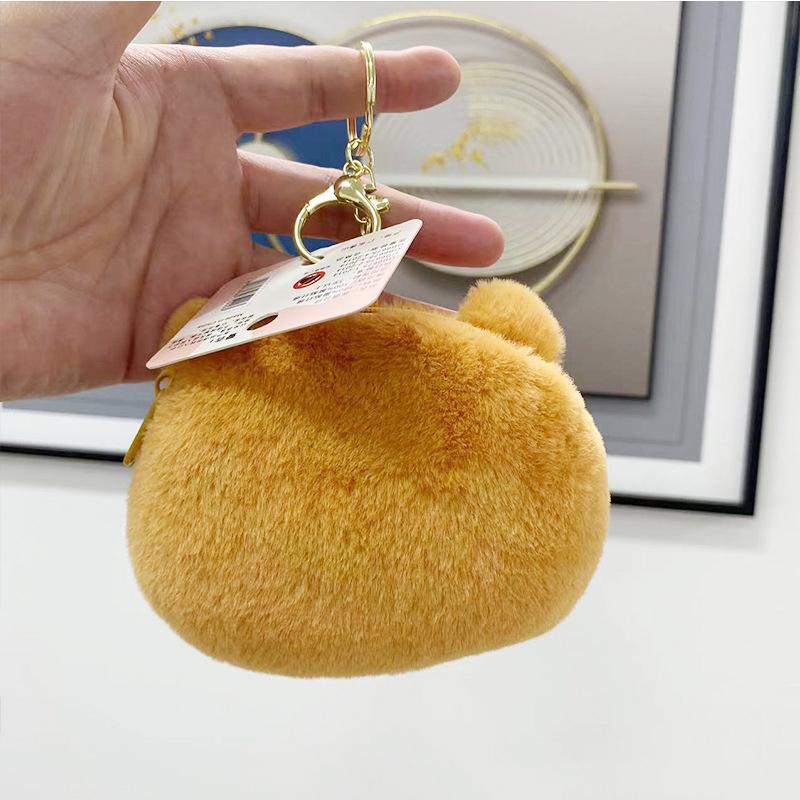 Милый Таиландский плюшевый медведь-масло, кошелек для монет, плюшевая кукла-медведь, брелок для ключей, мультяшная плюшевая кукла, держатель для ключей, сумка, кулон, пара, гифка