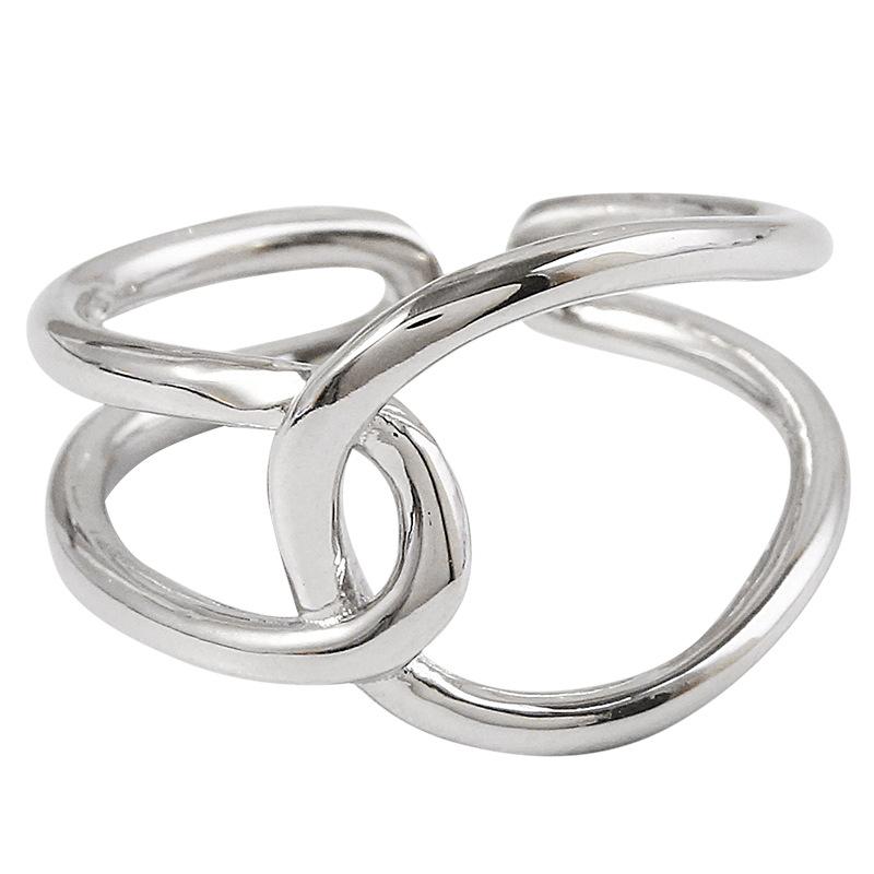 925 Sterling Silver Geometry Line Adjustable Rings For Women Wedding Party Designer Jewelry Accessories Prevent Allergy