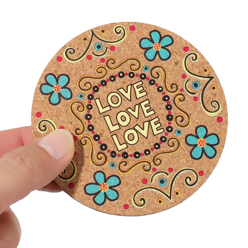 Placemats Tea Coasters Non-slip Wooden Cup Mat Anti-hot Heat Pad Heat Resistant Cork Coasters