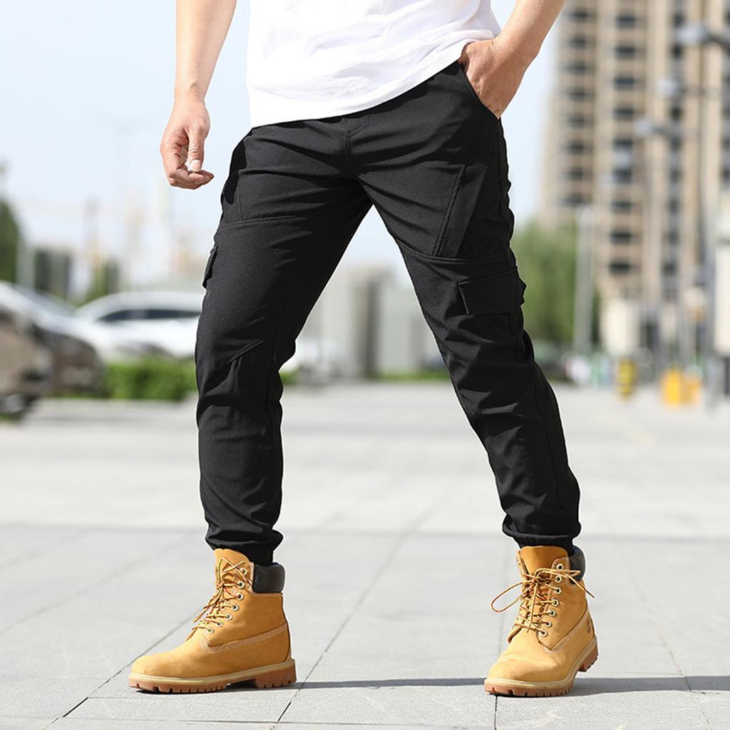 Men's Multi Pocket Work Pants For Sports And Outdoor Activities, Multi Pocket Casual Pants