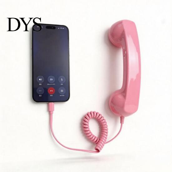 Type-C Landline Telephone Handset Vintage Receiver for Cell Phone, 3.5mm Wired Universal Retro Phone Handset, Smartphone Handheld