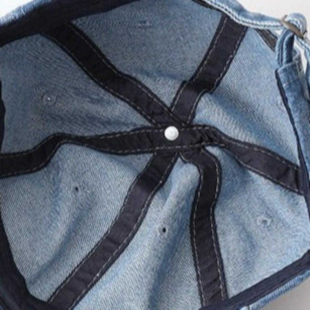 Solid Color Jean Hat Washed Denim Duckbill Cap Trendy Sun Protection Hat For Women