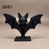 Durable PLA Bat Statue 3D Printed Figurine, Gothic Black Sculpture, Spooky Holiday Table Decor Tabletop Ornament for Halloween Home Shelf Desk