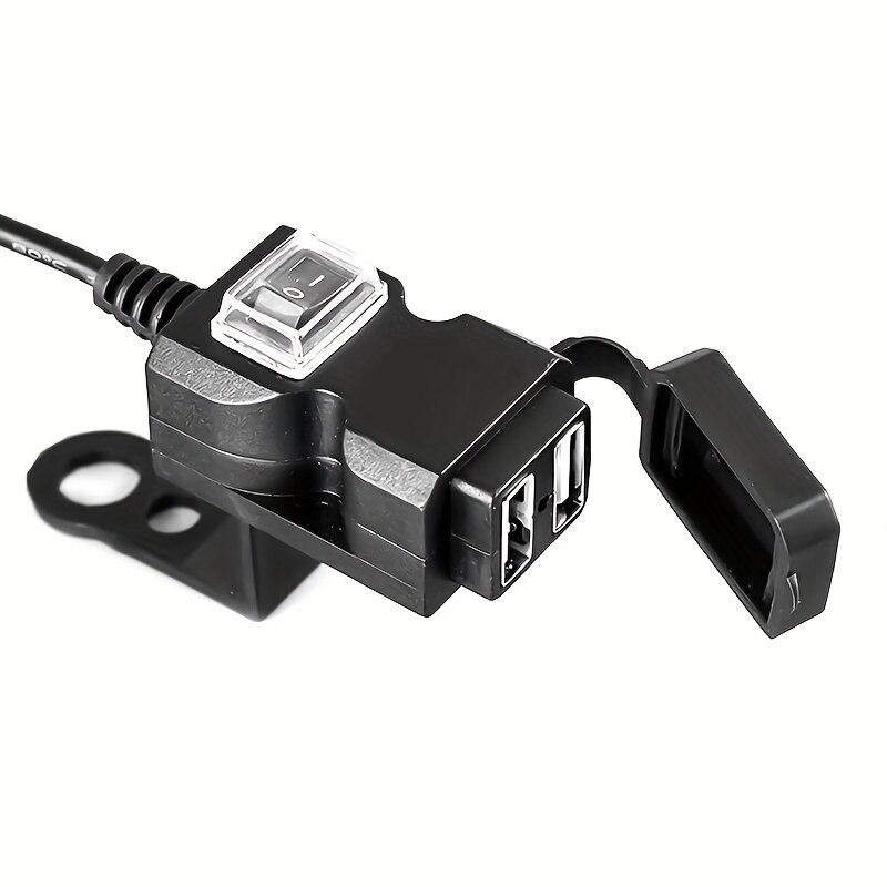1 шт. Мотоциклетный двойной USB-адаптер-зарядное устройство, водонепроницаемая розетка питания на зеркало заднего вида для iPhone Samsung Huawei