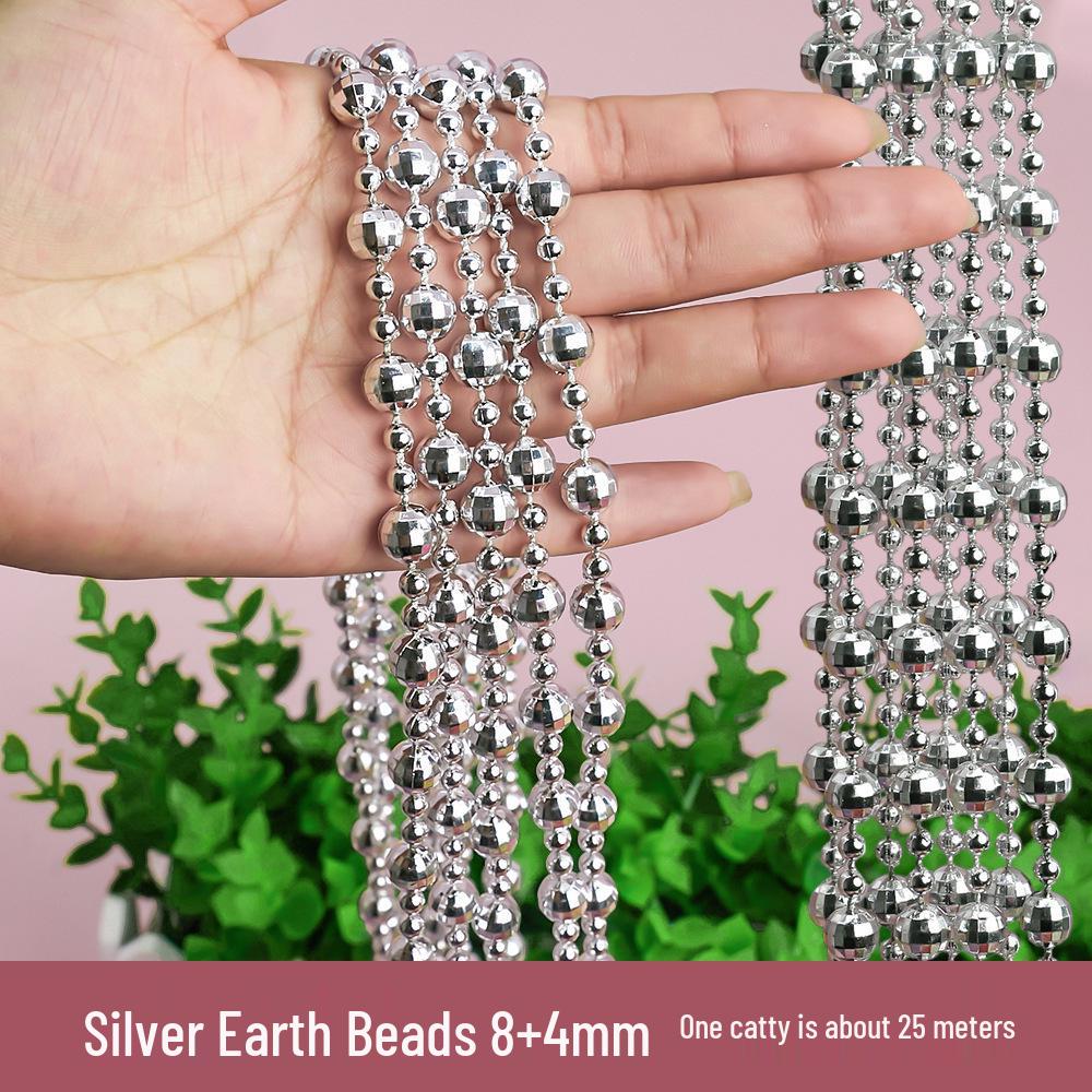 Gold & Silver Electroplated Bead String for DIY Christmas Tree Decorations