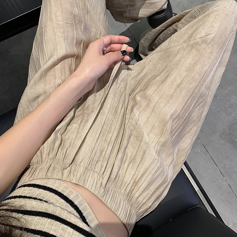 Женские широкие брюки из шелка Ice Silk с высокой талией и принтом тай-дай — облегающие, стильные и с защитой от солнца для лета