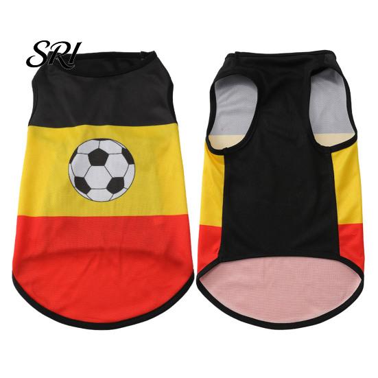 Lightweight Dog Clothing Summer T-Shirt Cute Soccer Print Sleeveless Puppy Vest Fan Matching Outfit Soft Breathable for Small Medium Dogs Cats Stylish