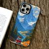 Чехол для телефона iPhone 17,16,15,14,13,12,11 Plus,Pro Max,XS с изображением туристического пейзажа и автобуса, Цветной серебристый чехол Funda Cover
