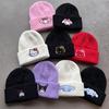 Cute Cat Embroidery Knit Beanie Cartoon Character Winter Warm Couple Hat