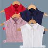 Ladies False Collar Stand White Fake Collar Women Detachable Collars Plaid Removable Half Shirt Detachable Blouse Red Faux Col