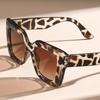 Модные очки Leopard Square для женщин - Градиентные линзы Антибликовые солнцезащитные очки для отпуска и пляжной вечеринки