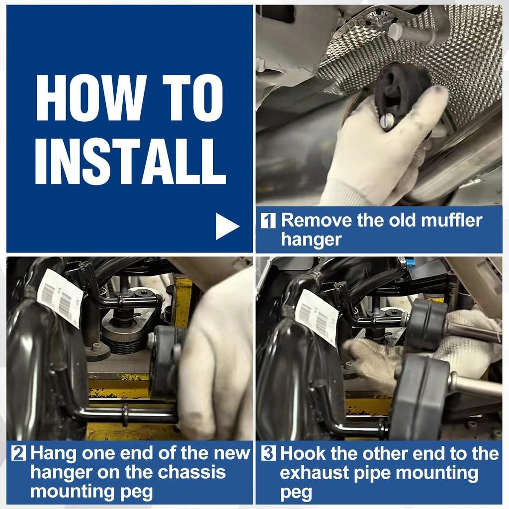 LEONTOOL Muffler Hanger, 4 Holes, Reinforced Rubber Bushing, Set of 4, Muffler Hanging Rubber,