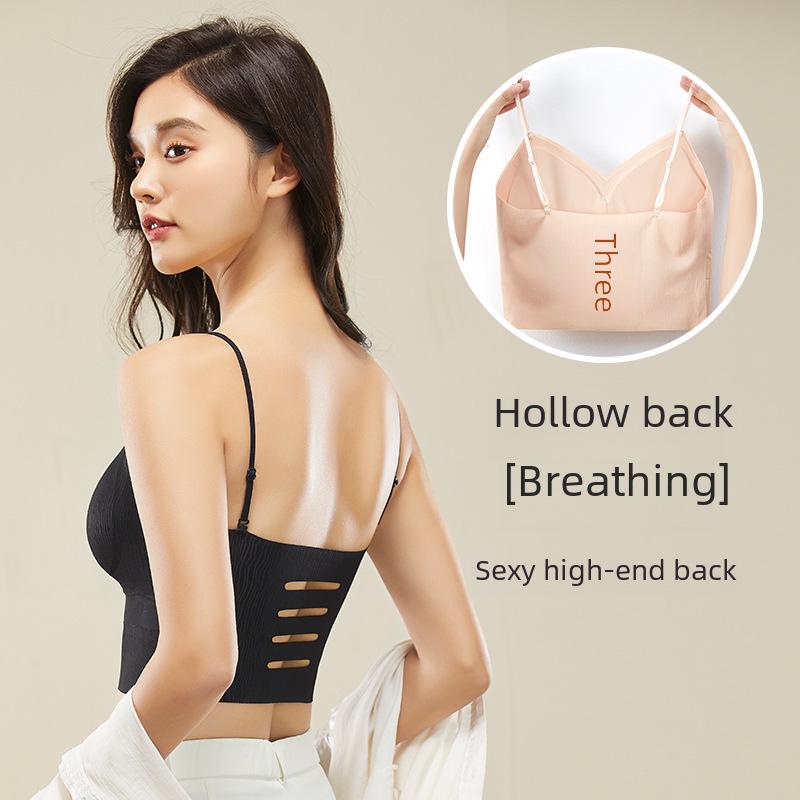 Женская бесшовная майка: Удобный, дышащий, без бюстгальтера, без стальных колец, с нагрудными подушечками, цельный верхний топ.