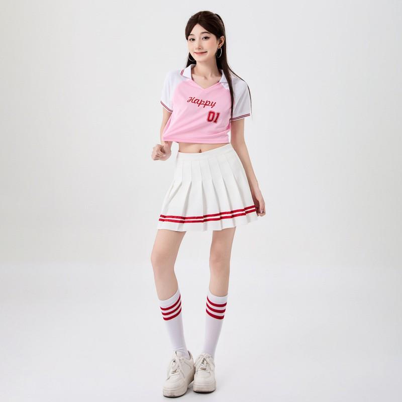 Girls Cheerleading Aerobics Performance Outfit School Sports Meet Opening Ceremony Team Set