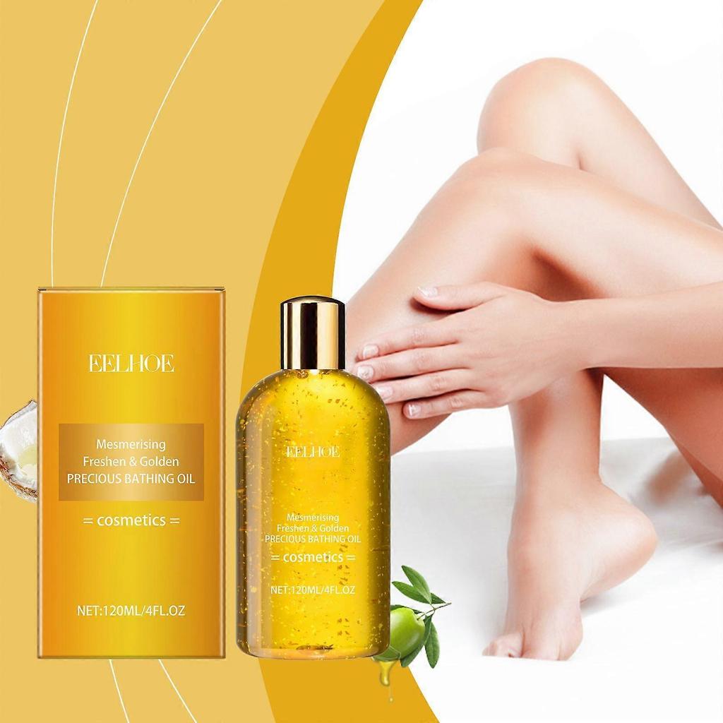 Gold Emollient Bath Essential Oil, Daily Moisturizing And Moisturizing Skin Care Gently Cleanses Body Skin