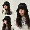 Vintage Color Jacquard Knitted Bucket Hat Women's Fisherman Hat