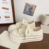 Platform Canvas Shoes Women's Autumn New Breathable Shoes Milk Huhu White Shoes Versatile Student Casual Board Shoes