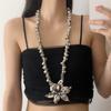Bohemian Flower Pendant Necklaces Oversize Exaggerated Choker Flower Stone Beaded Necklace  Wedding