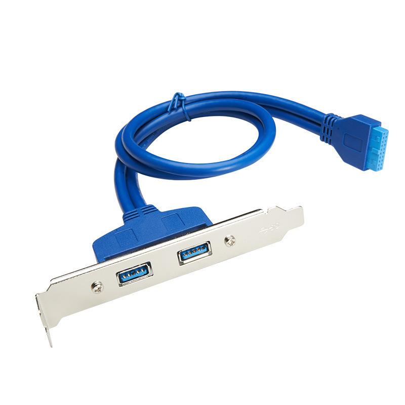 USB3.0 на 20PIN Задняя панель для материнской платы ПК с кабелем 50 см Конвертер USB Удлинительный кабель Адаптер для настольного компьютера
