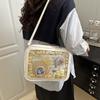 Solid Large Color Capacity Women Shoulder Bag With Compartment Transparent