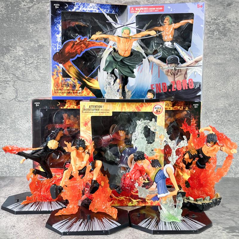Набор Фигурок Действия One Piece Огненный Кулак Луффи Эйс Санджи Боевая Модель Куклы ПВХ Зоро Сабо Призрачный Трехклинковый Коллекционные Игрушки