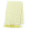 Great Scarf Wavy Double-face Knit with Fringe, Large Size Yellow Cashmere Used