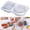 5/15/25/35 шт. Двойной контейнер для приправ с крышкой, портативный многоразовый пищевой соус, сервировочная коробка, кухонные принадлежности