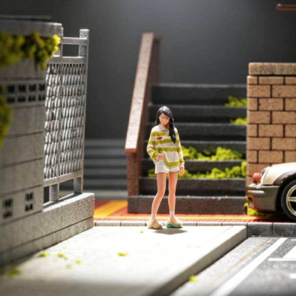 Миниатюрная женская фигурка Реалистичная фигурка в масштабе 1/64 Раскрашенная для коллекционеров,