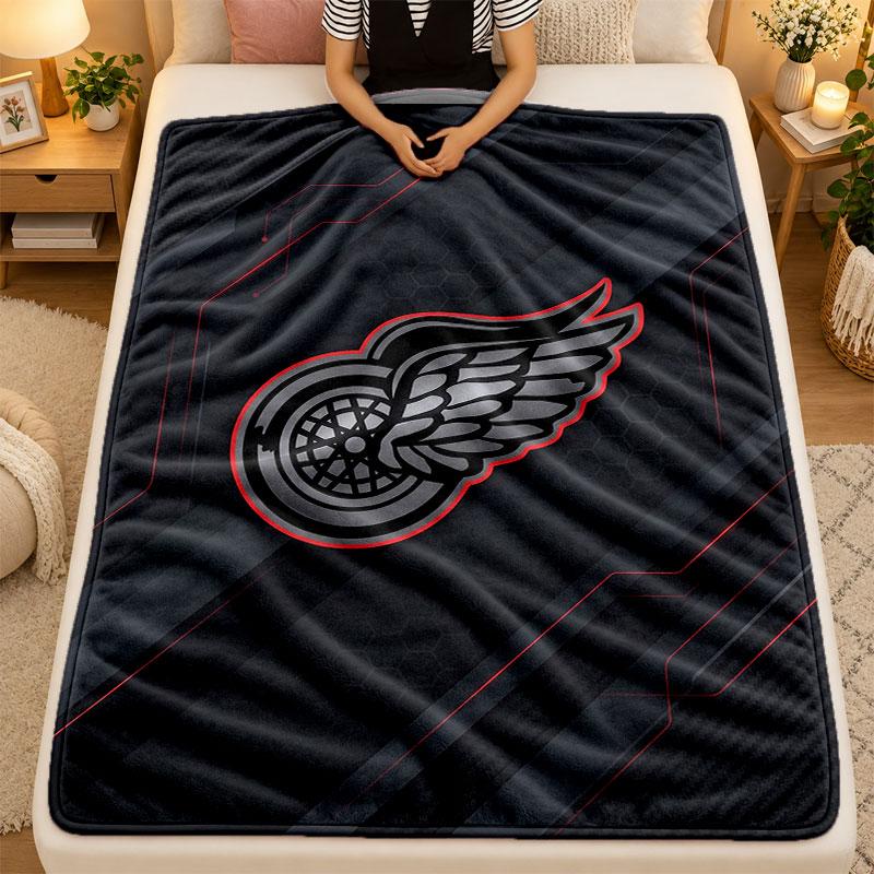 Flannel BlanketDetroit Red Wings Warm Soft Throw Blanket for Indoor Sofa Bed Living Room Use