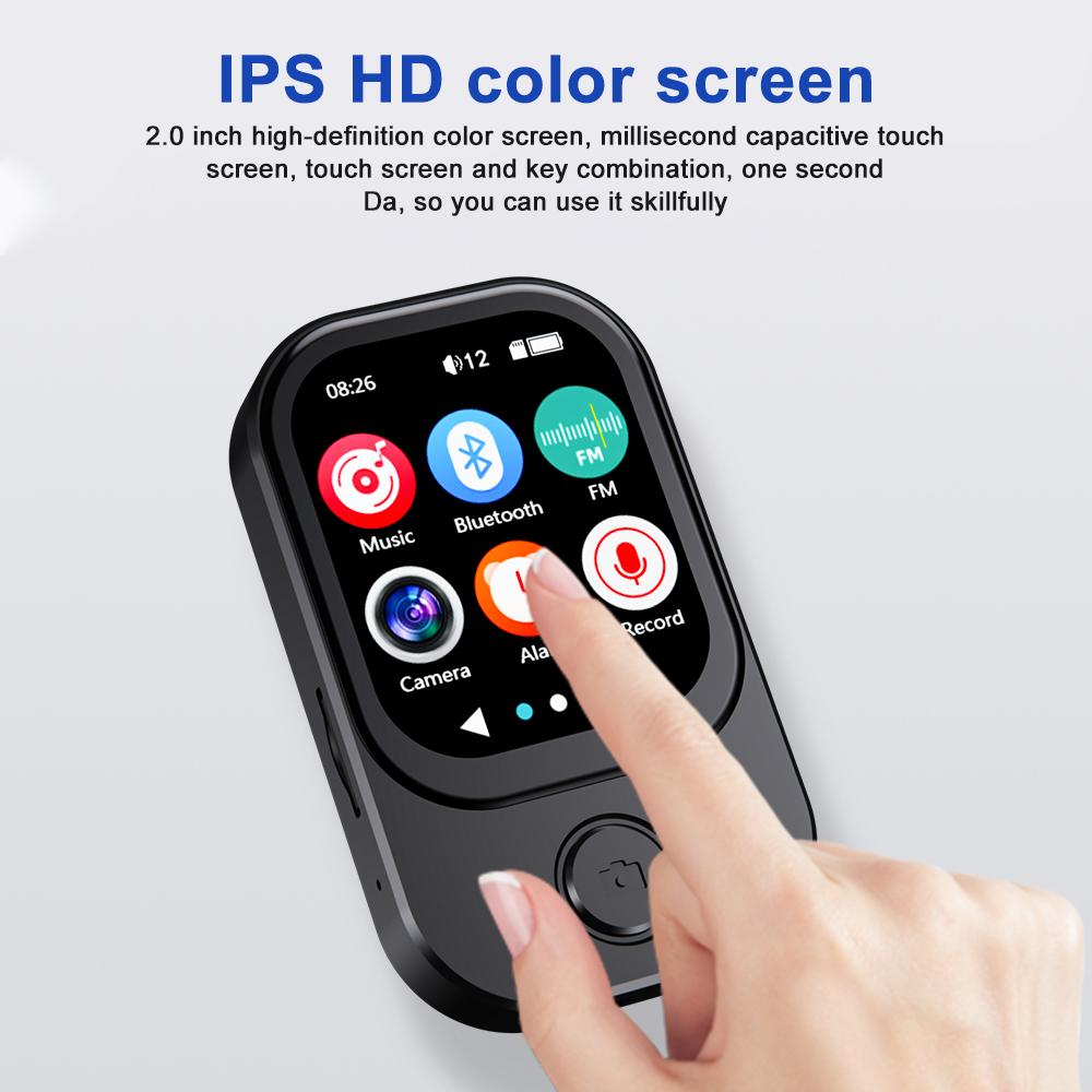 MP3-плеер Bluetooth 5.4 Walkman Hi-Fi звук MP3-плеер Камера Спортивный Walkman с FM-радио Записью Сделать снимок