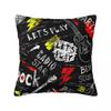 Punk Rock Style Guitar Pattern Pillow Cases Cushion Cover Awesome Zipper Decorative Pillowcover for Home