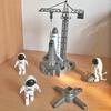 Космический корабль + 3 космонавта, запускаемая ракета-носитель, центр, научный эксперимент, обучение, когнитивное образование, аэрокосмические знания