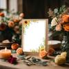 AnyDesign 48 Sheet Sunflower Border Stationery Writing Paper Watercolor Sunflower Letterhead Paper Floral Border Greeting Paper for Wedding Party