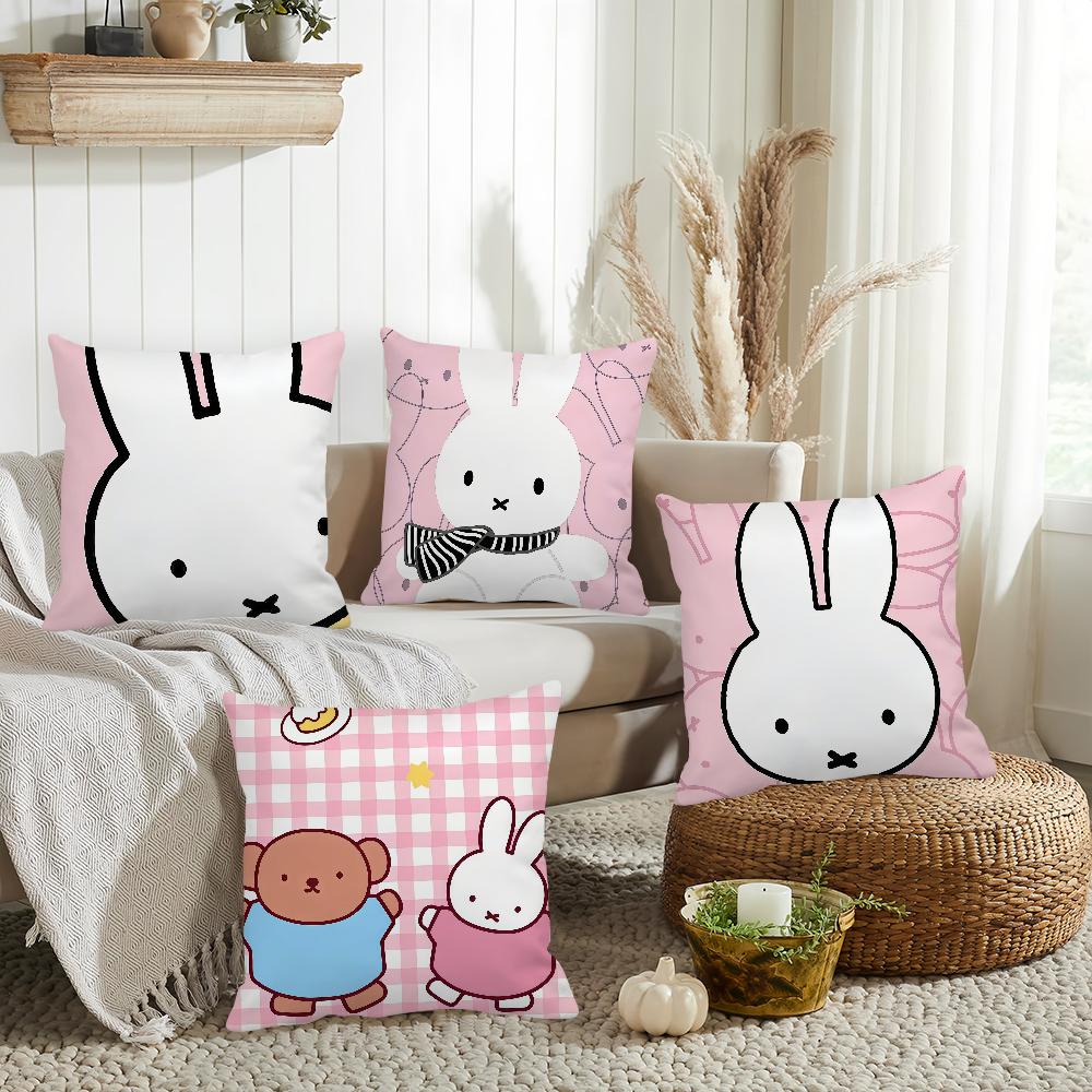 Cartoon MMiffy Pillow Case Office Cushions Suitable For Sofa Car Bedroom Decorative Cushion Cover
