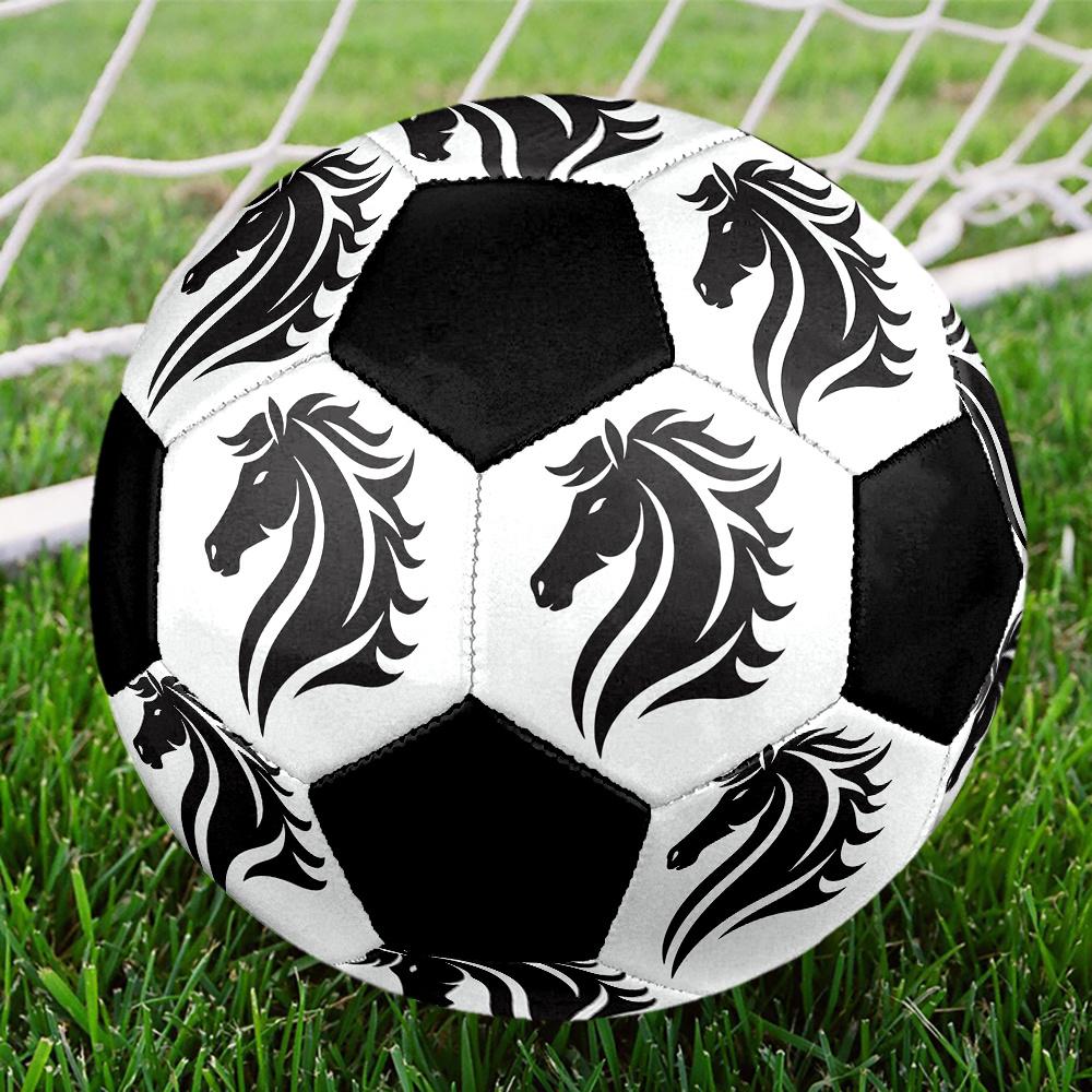 1pc Elegant Horse Silhouette Soccer Ball Size 5 Football Machine Sewn Indoor/Outdoor Universal Football Q36