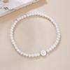 Браслет с алфавитом Алфавиты Изогнутый искусственный жемчуг Эластичный бисер Регулируемый Декоративный сплошной цвет Имя Начальная буква Женский браслет Женские украшения