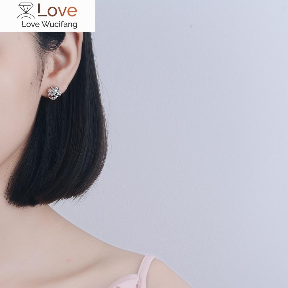 Серьги-гвоздики из стерлингового серебра 925 пробы с цветком клевера, элегантные свадебные серьги с кубическим цирконием для женщин, ювелирные украшения