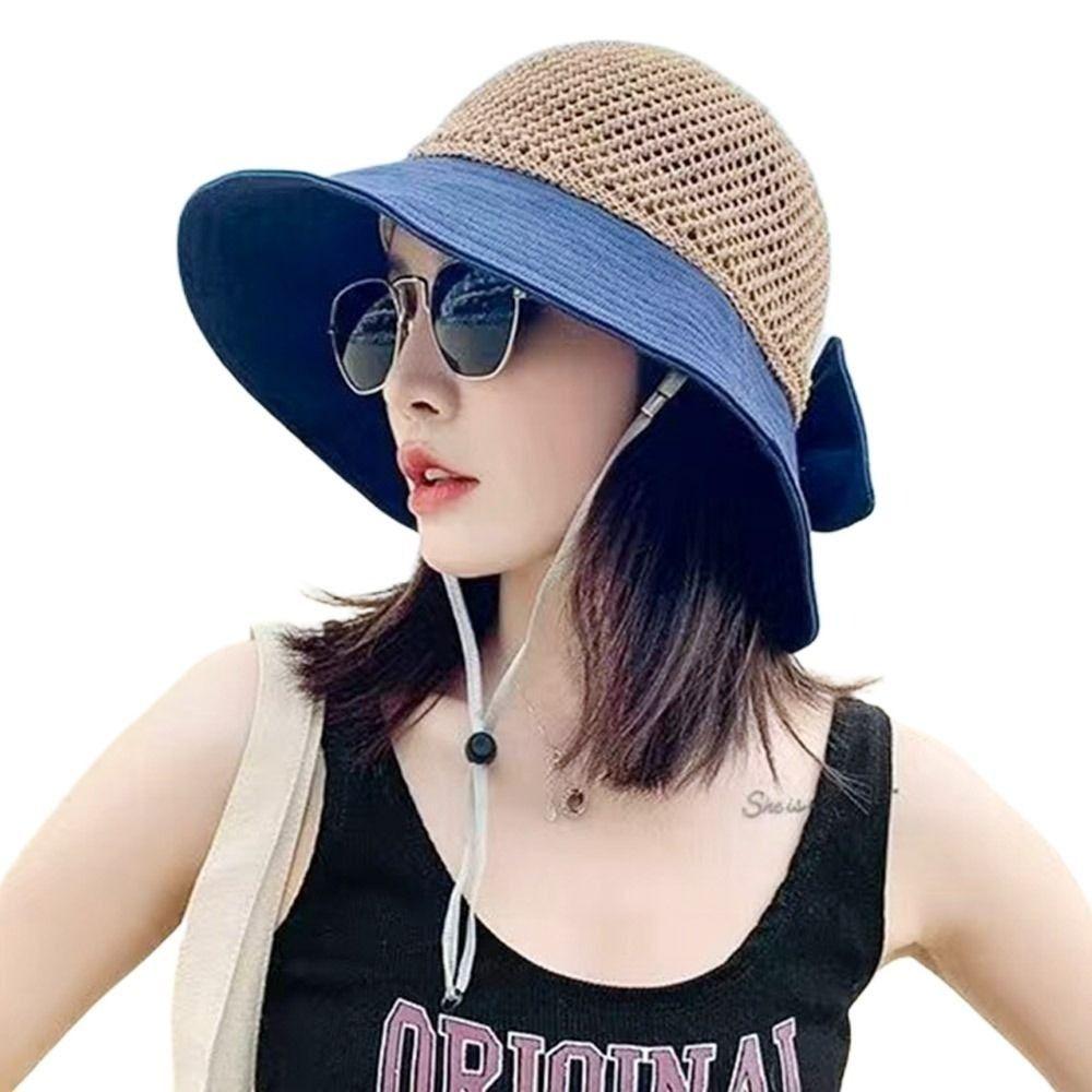 Wide Brim Bucket Hat Foldable Sunshade Hat Women Beach Cap