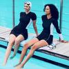 Женский купальник Decathlon большого размера с длинным рукавом и прямыми штанинами