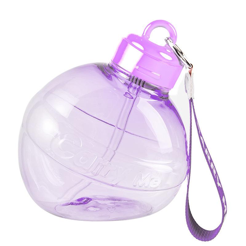 Creative Charming Shape Active Bottle Male and Female Student Strainer Cup with Straw Fitness Active Mountaineering Handle Plastic Water Cup