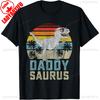 Casual Graphic Tee Unisex Daddysaurus T Rex Dinosaur Daddy Saurus Family Matching T-Shirt Funny Cool Shir Ropa Hombre Street Fashion M Unisex,gift,Top