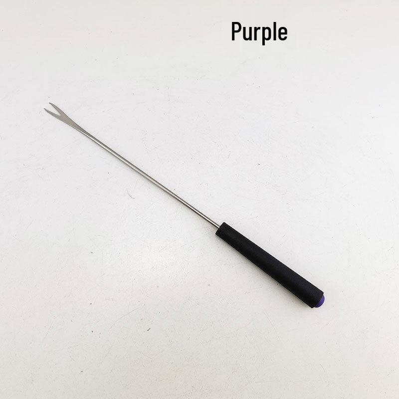 Stainless Steel 24CM Tube Handle Multi-Use Fork for BBQ, Hot Pot, Cheese, Chocolate, Fruit, and Cake