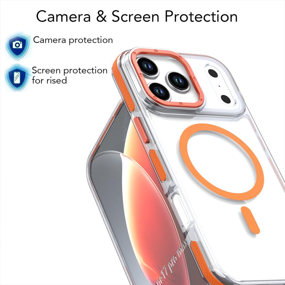 KEYSION Прозрачный магнитный чехол HD для MagSafe для iPhone 17 Pro Max Беспроводная зарядка Ударопрочный чехол для телефона для iPhone17 Air